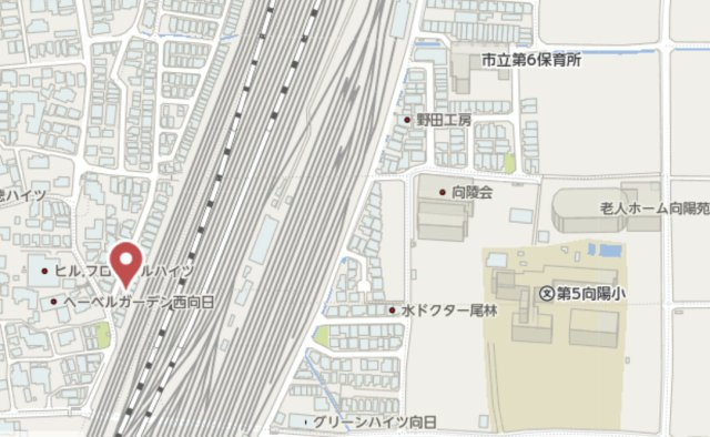 向日市上植野町野添　新築戸建の地図