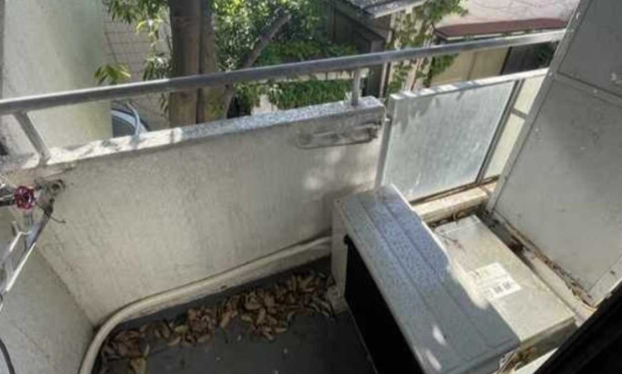 ネオハイシティ桜新町　分譲賃貸　敷金０　敷地内ゴミ置き場のバルコニー
