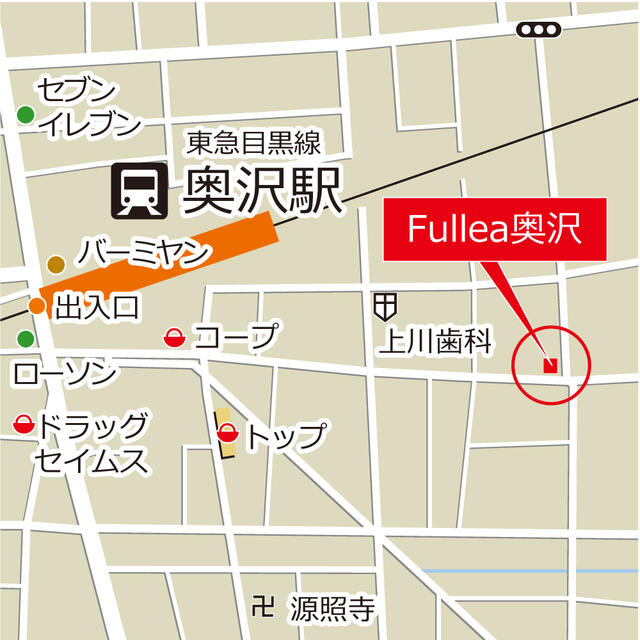 Ｆｕｌｌｅａ奥沢の地図|地図