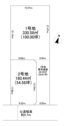 西脇市野村町売土地　2号地の土地図