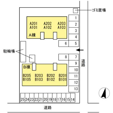 【区画図】 | ハイカムール鴨川　B棟