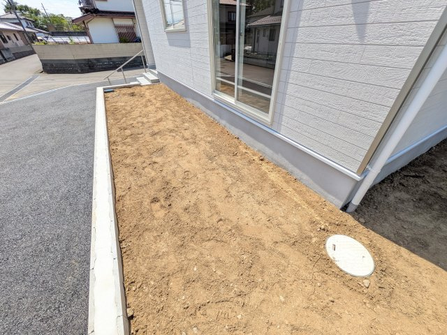 東海村村松　第4　新築戸建て　の庭|日当たりや広さを現地で体感してください。理想のガーデニングや家庭菜園を始めてみませんか。