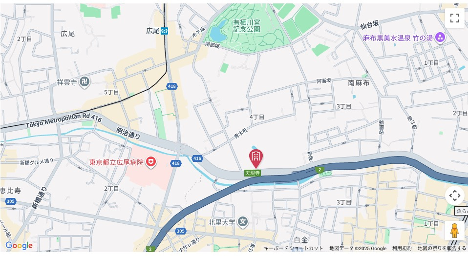 ★仲介手数料無料★インペリアル広尾（ヴィンテージマンション・エレベーター停止階）の地図