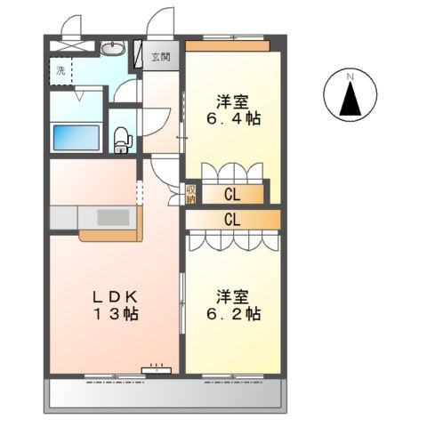 プラセール若林の間取り