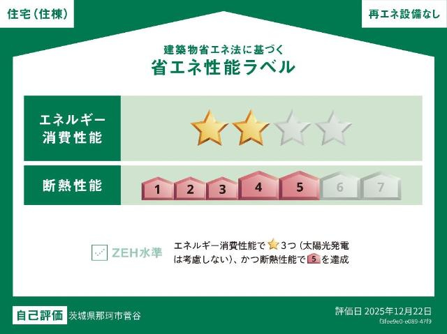 仮）那珂市菅谷字杉原新築アパートの外観|省エネ性能ラベル