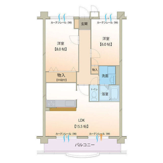 各務原市蘇原花園町４丁目のアパートの間取り