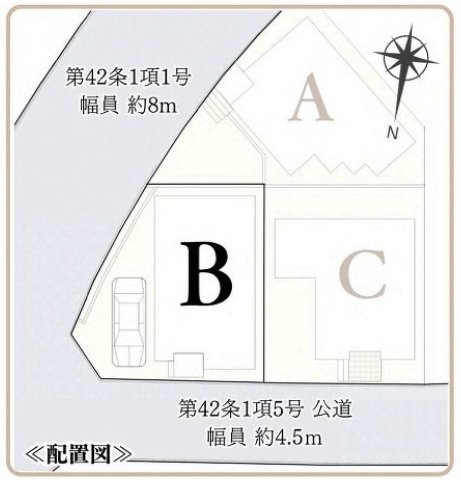 【横浜市磯子区田中1丁目9-14全3棟新築戸建て】★仲介手数料無料★（杉田小学校・浜中学校）の区画図