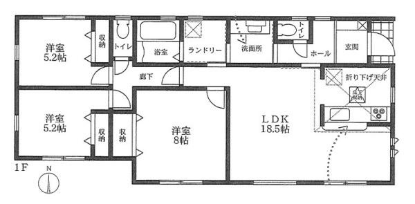 リーブルガーデン三吉赤部 ３号棟 ／新築一戸建の間取り