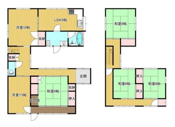 香芝市関屋北７丁目　一戸建の間取り
