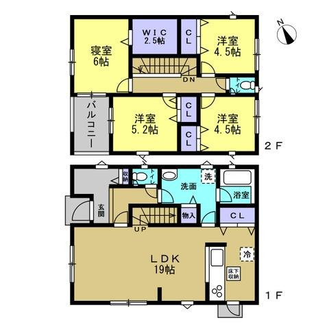 和歌山市新庄第4-1号棟　新築戸建の間取り
