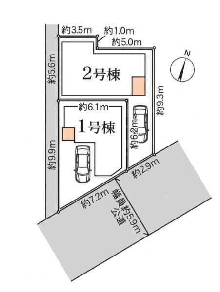 横浜市西区中央２丁目の新築一戸建の区画図