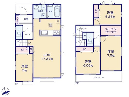 【横浜市磯子区洋光台2丁目11-12全2棟新築戸建て】★仲介手数料無料★（洋光台第三小学校・洋光台第一中学校）の間取り