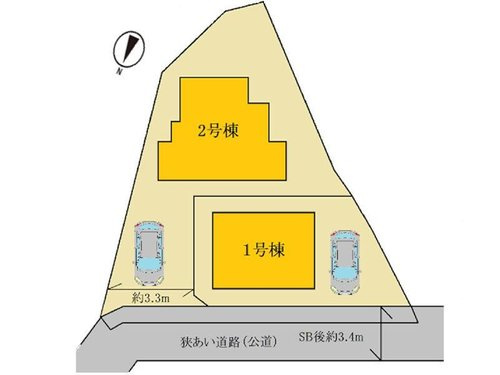 【横浜市磯子区栗木1丁目24-1全2棟新築戸建て】★仲介手数料無料★（杉田小学校・浜中学校）の区画図