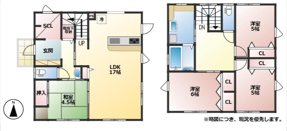 上福元町戸建ての間取り
