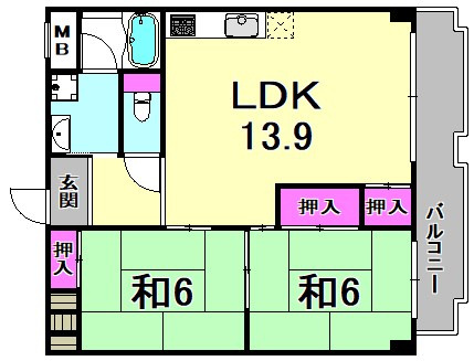 ラポール武庫之荘の間取り
