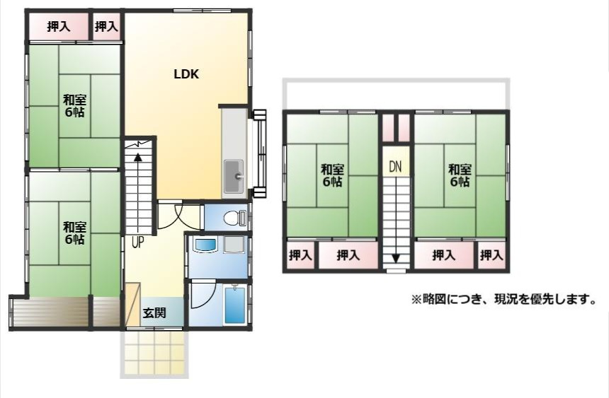 西紫原町中古リノベ素材にの間取り