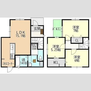 【間取り】 | 春岡1-22KODATEXⅣC棟