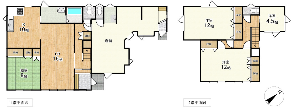 芦野5丁目★広々55坪の店舗付き住宅が980万円！の間取り