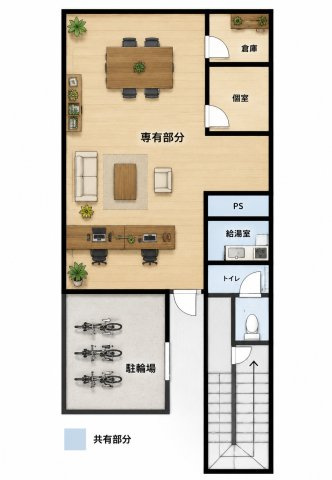 円町駅前ビルの間取り