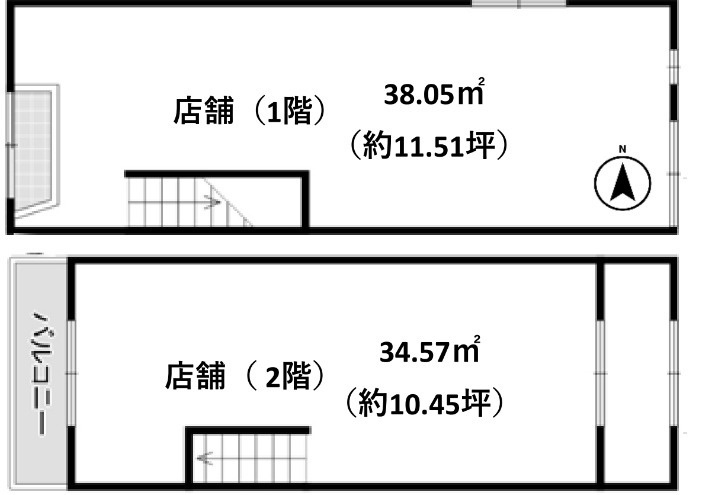 大阪市北区池田町の店舗事務所の間取り
