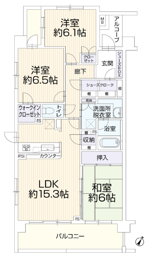 レクセルプラッツァ福生壱番館の間取り