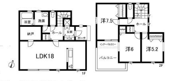 【間取り】 | 毛呂山町毛呂本郷　新築戸建　全５棟　5号棟