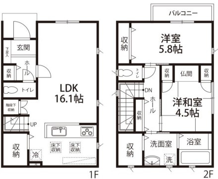 山電「西新町駅」まで徒歩3分　南王子町　築10年の間取り