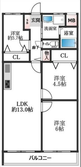【間取り】 | ☆ﾗｲｵﾝｽﾞﾏﾝｼｮﾝ第7緑地公園
