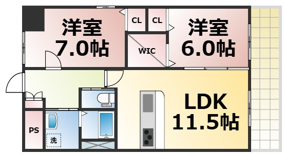 【間取り】 | エーデル深江橋　仲介手数料無料