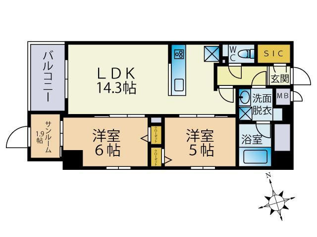 Odaki Bldg OTEMONの間取り|使いやすい間取りです。