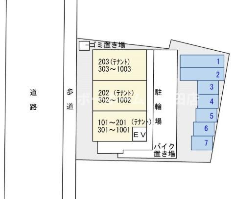 シャン・ド・フルール※初期費用分割あと払いサービス利用可能物件の区画図