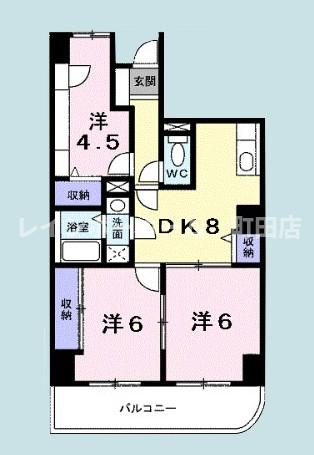 シャン・ド・フルール※初期費用分割あと払いサービス利用可能物件の間取り