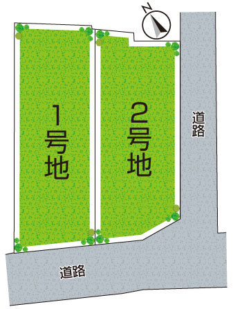 豊中市熊野町　第1期　売土地の区画図|全2区画
