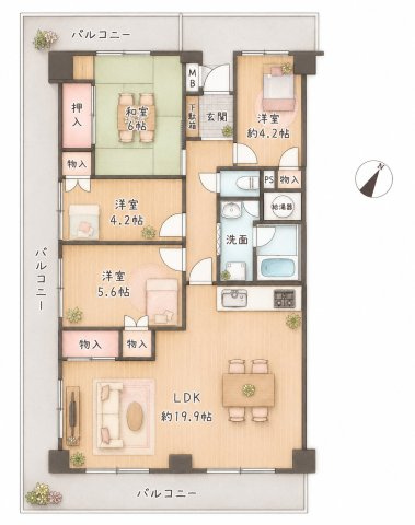 寝屋川サンハイツB棟の間取り|間取り図はいかがですか？ご希望を叶える間取りですか？リビングの広さは？水回りの位置は？カウンターキッチン？など色々な情報が集約されています。弊社ではリフォームなどのご相談も承っております。