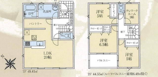 【間取り】 | 日高市上鹿山第4　クレイドルガーデン　新築戸建　全3棟　2号棟