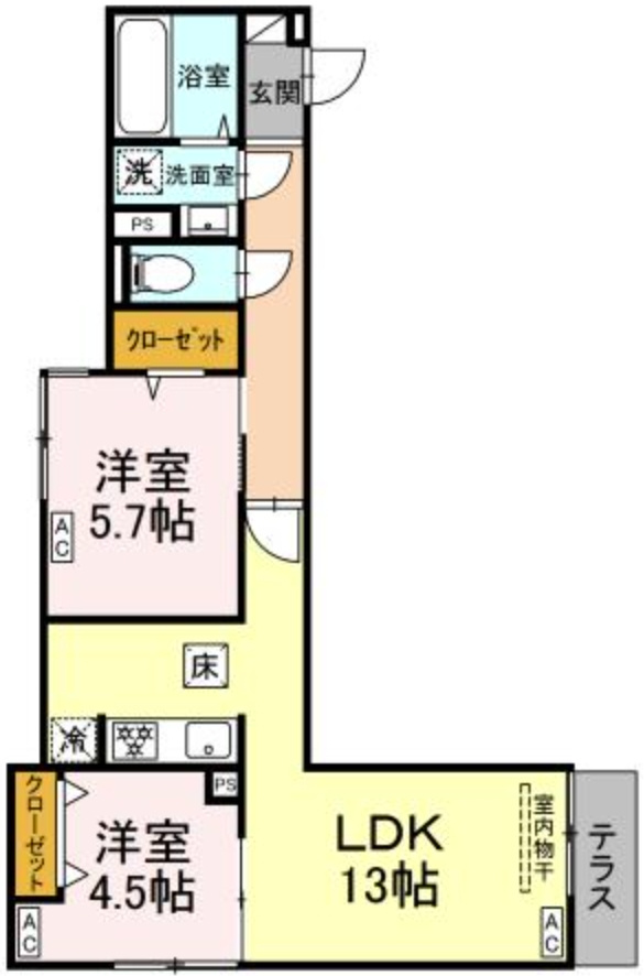 セレスティア南田中の間取り