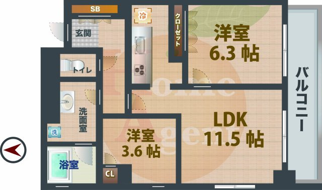 【間取り】 | レジディア中落合C棟 | 2LDKのお部屋です。