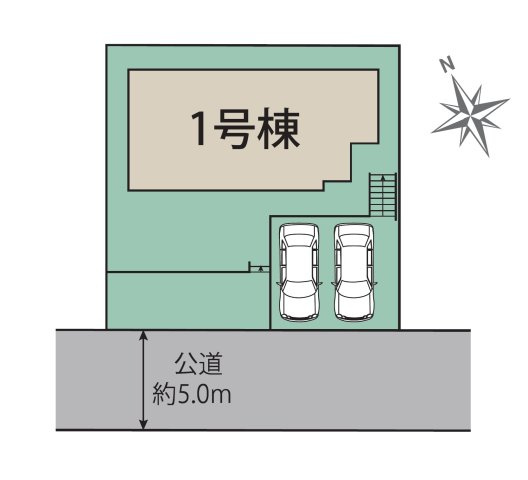 福岡市東区香椎台2丁目第1-1棟（1号棟）の区画図|配置図（1号棟）
