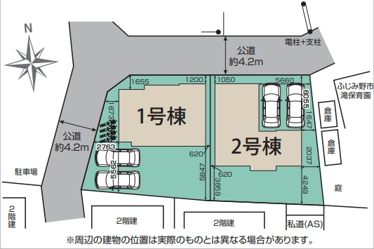 【区画図】 | ふじみ野市長宮2丁目　全2棟　2号棟