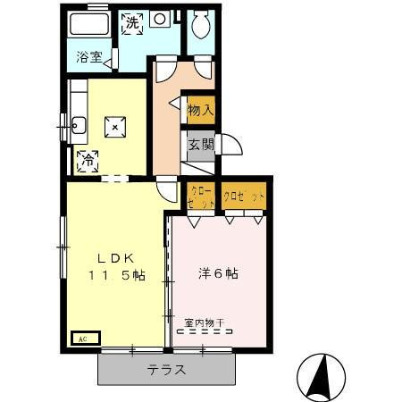 熊本市南区南高江１丁目のアパートの間取り