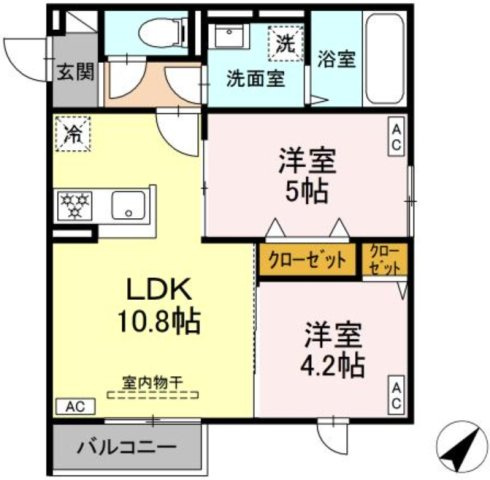 セレスティア南田中の間取り