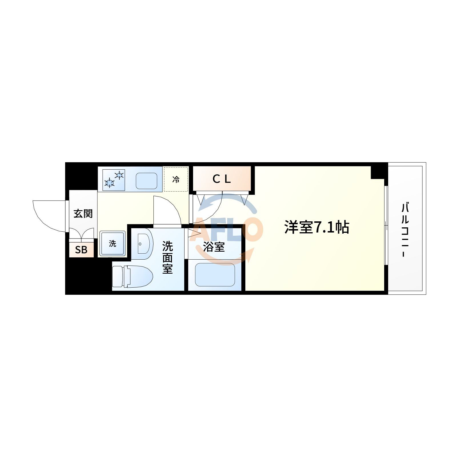 大阪市淀川区西中島６丁目の賃貸マンションの間取り|ラクラス新大阪　間取り