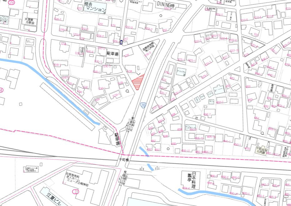 都城市千町の売地の土地図