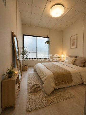 大阪府寝屋川市黒原旭町 戸建ての寝室|AI生成画像