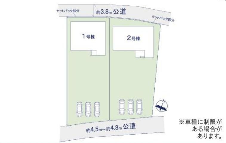 つくば市前野3期　新築戸建　2号棟の区画図