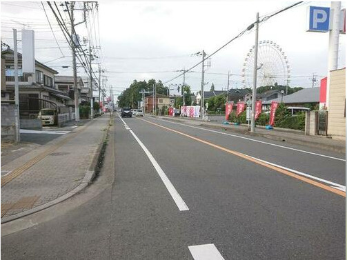野田市中根　売地　35坪の前面道路含む現地写真