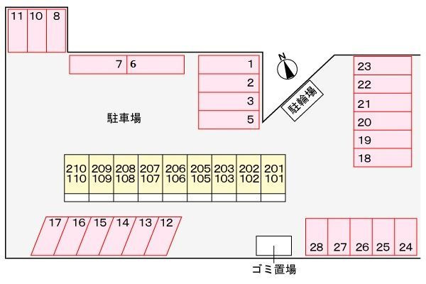 サザンコートの駐車場