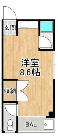 【間取り】 | ワンルームマンション陶器北