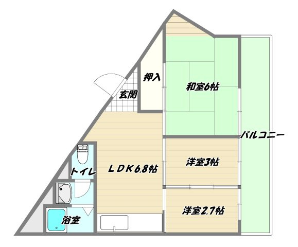 大阪市淀川区宮原２丁目の賃貸マンションの間取り