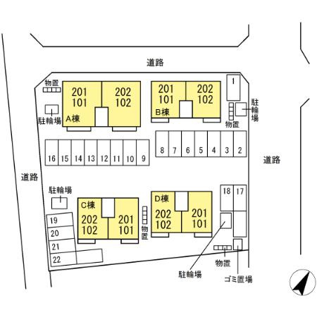 グリッター ヴィヴィ　Ｄの区画図
